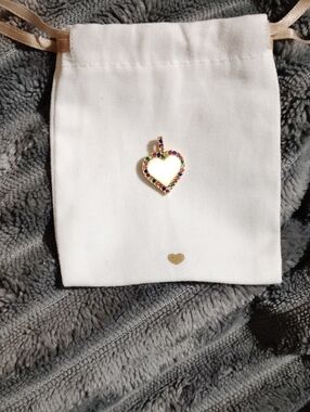 kate spade Gold Heart Pendant with Multicolor Stones & Bag